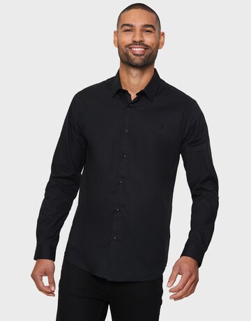 Threadbare - Regular Fit Camisa 'Olly' em preto: frente