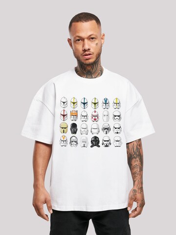 F4NT4STIC Shirt 'Star Wars Stormtrooper Helmets CAD' in Wit: voorkant