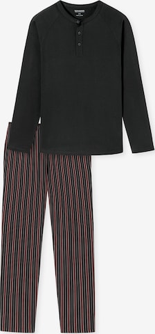 SCHIESSER Long Pajamas ' Selected Premium ' in Grey: front