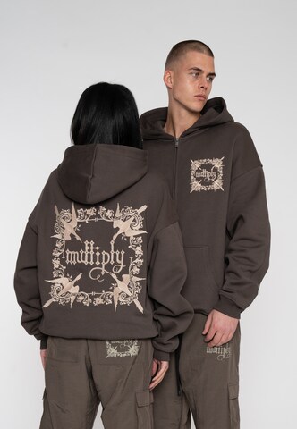 Multiply Apparel Zip-Up Hoodie 'Regalia' in Brown