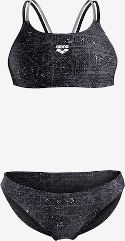 juoda ARENA Biustjė Bikinis 'RIBBED BANDEAU': priekis