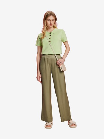 Loosefit Pantalon à plis ESPRIT en vert
