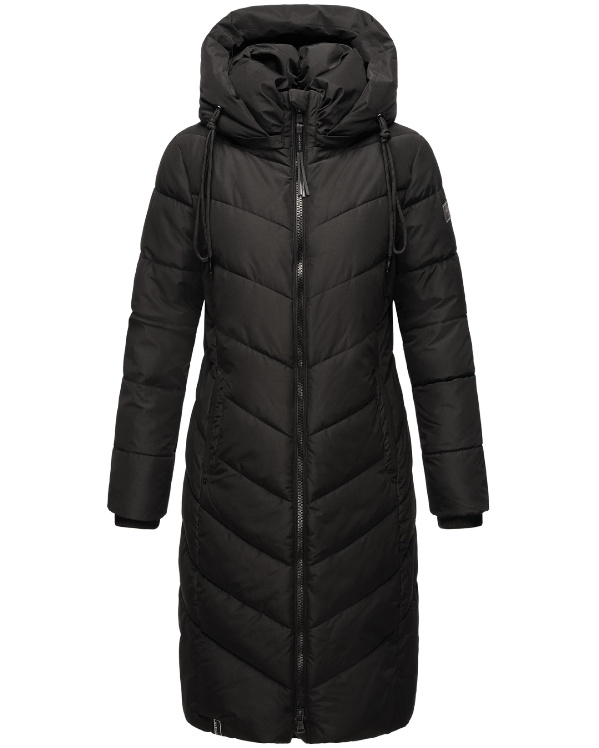 NAVAHOO Winter coat 'Sahnekatzii XIV' in Black: front