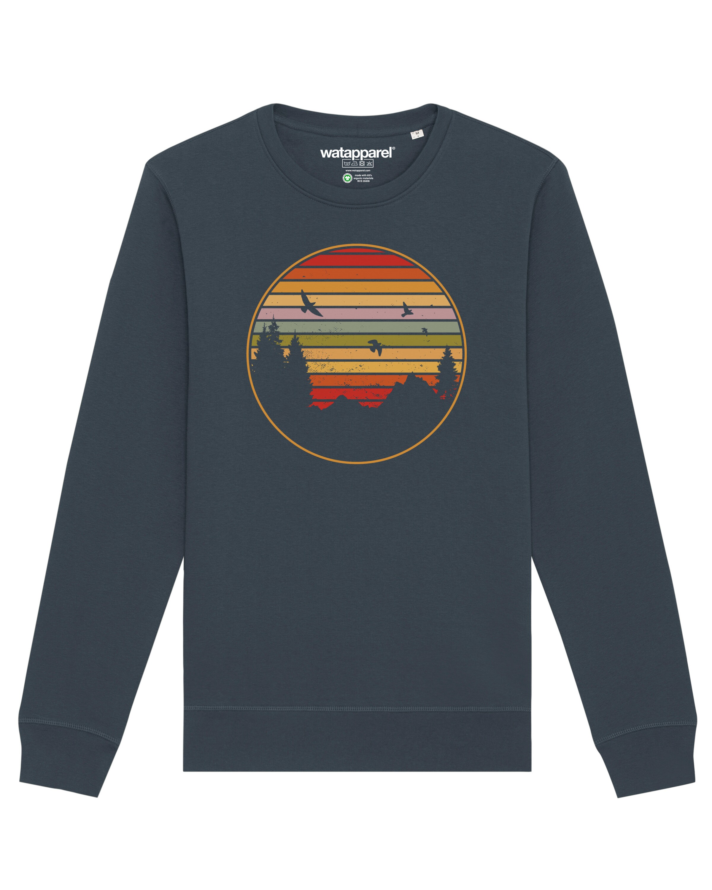 Watapparel Sweatshirt ' Sunset Berge & Tannen ' in Grey: front