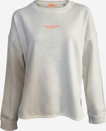 LIKS. Munich Sweatshirt 'Sweatshirt mit Stickerei Keep the Feeling Bio Baumwolle - SelinaC' in Beige: Vorderseite