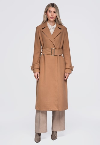 Manteau mi-saison Ombre en beige : devant