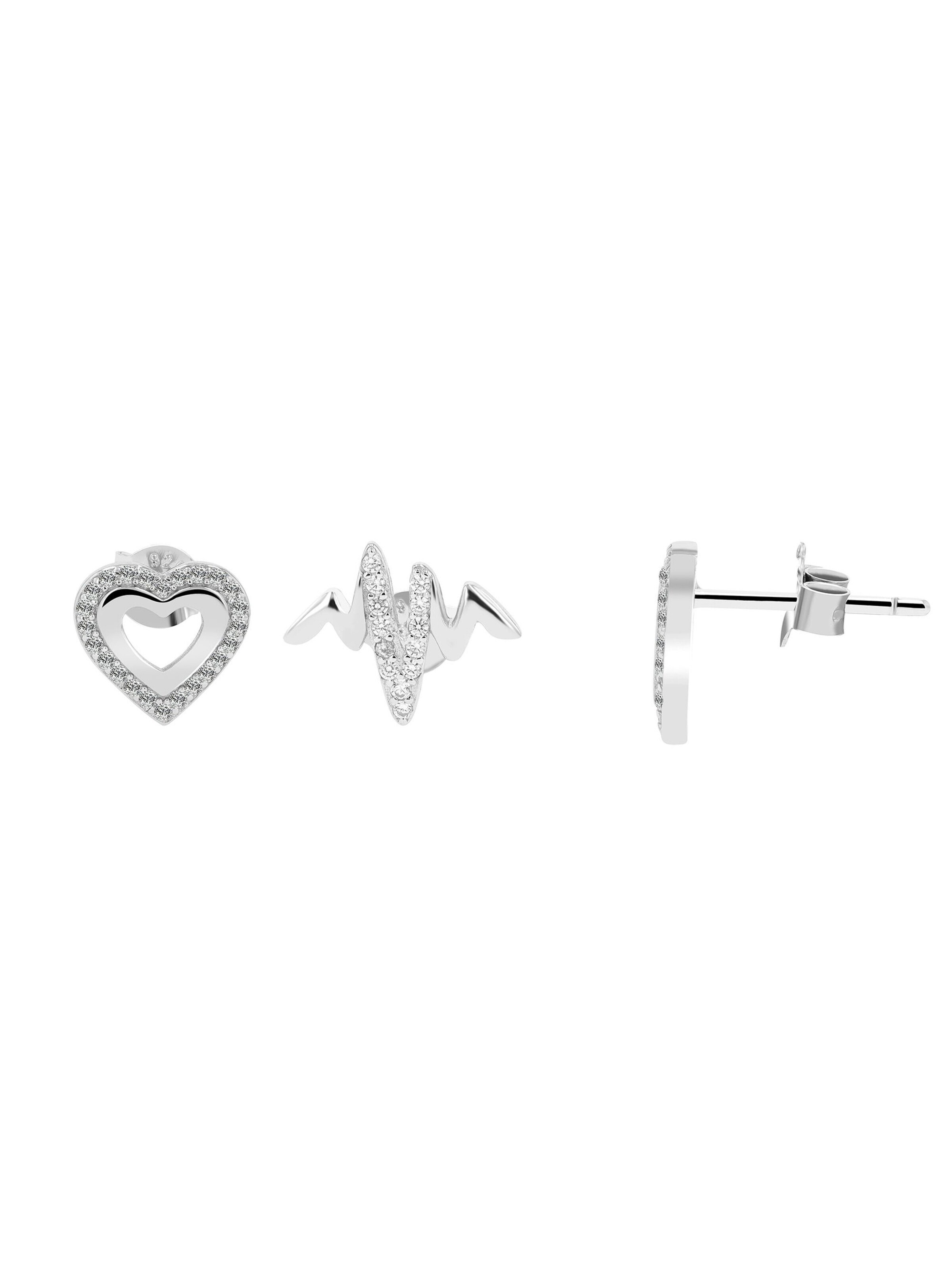 Akzent Earrings '"Lira" aus 925 Sterlingsilber, rhodiniert, langlebig' in Silver
