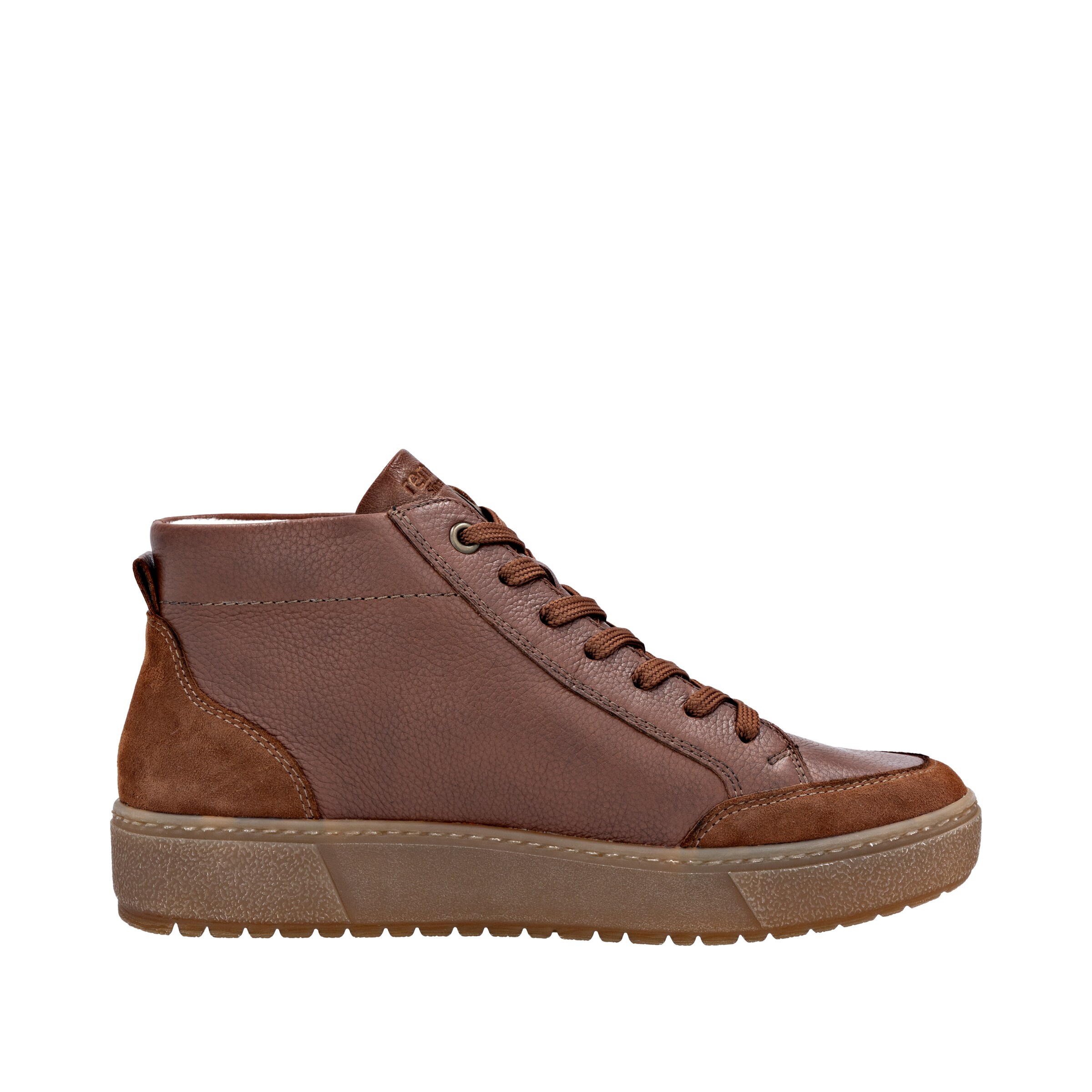 REMONTE High-Top Sneakers in Brown: front