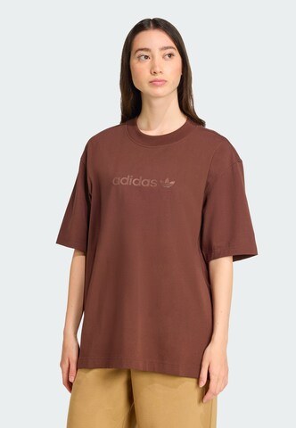 ADIDAS ORIGINALS Shirt 'Essentials Linear' in Bruin: voorkant