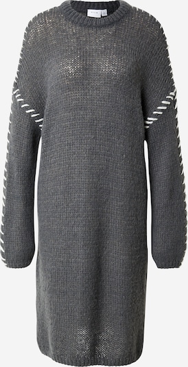 Megzta suknelė 'Choca New' iš VILA, spalva – tamsiai pilka / balta, Prekių apžvalga