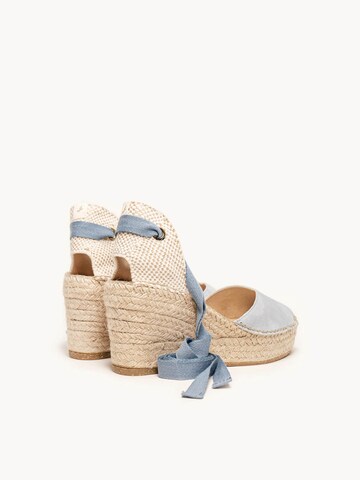 Alhamas Sandaal 'Alpargata Cuña 8 cm' in Blauw