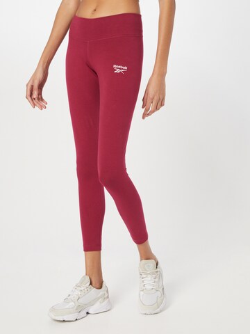 Reebok Skinny Športne hlače | roza barva: sprednja stran