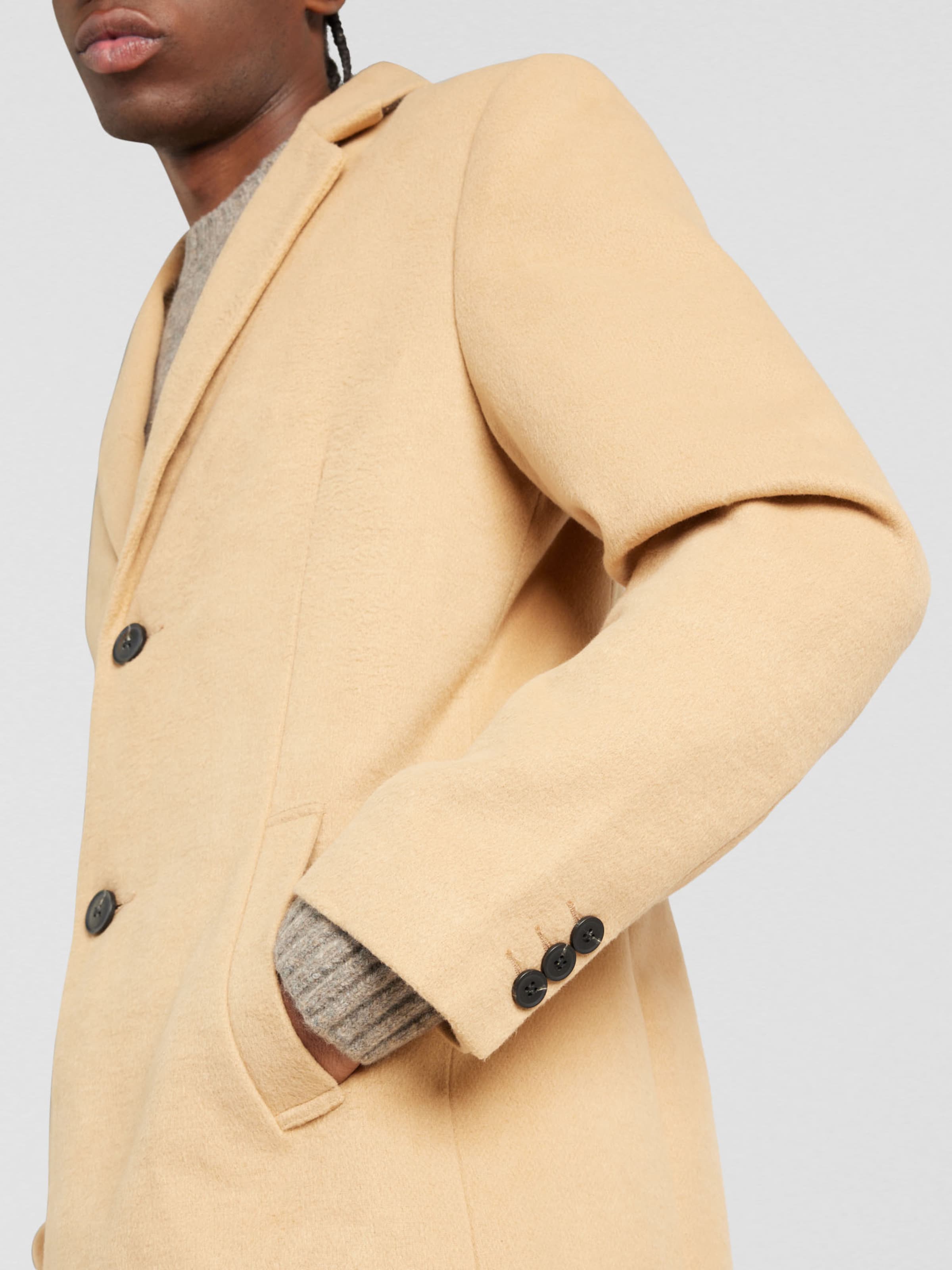 TOPMAN Between Seasons Coat in Camel ABOUT YOU