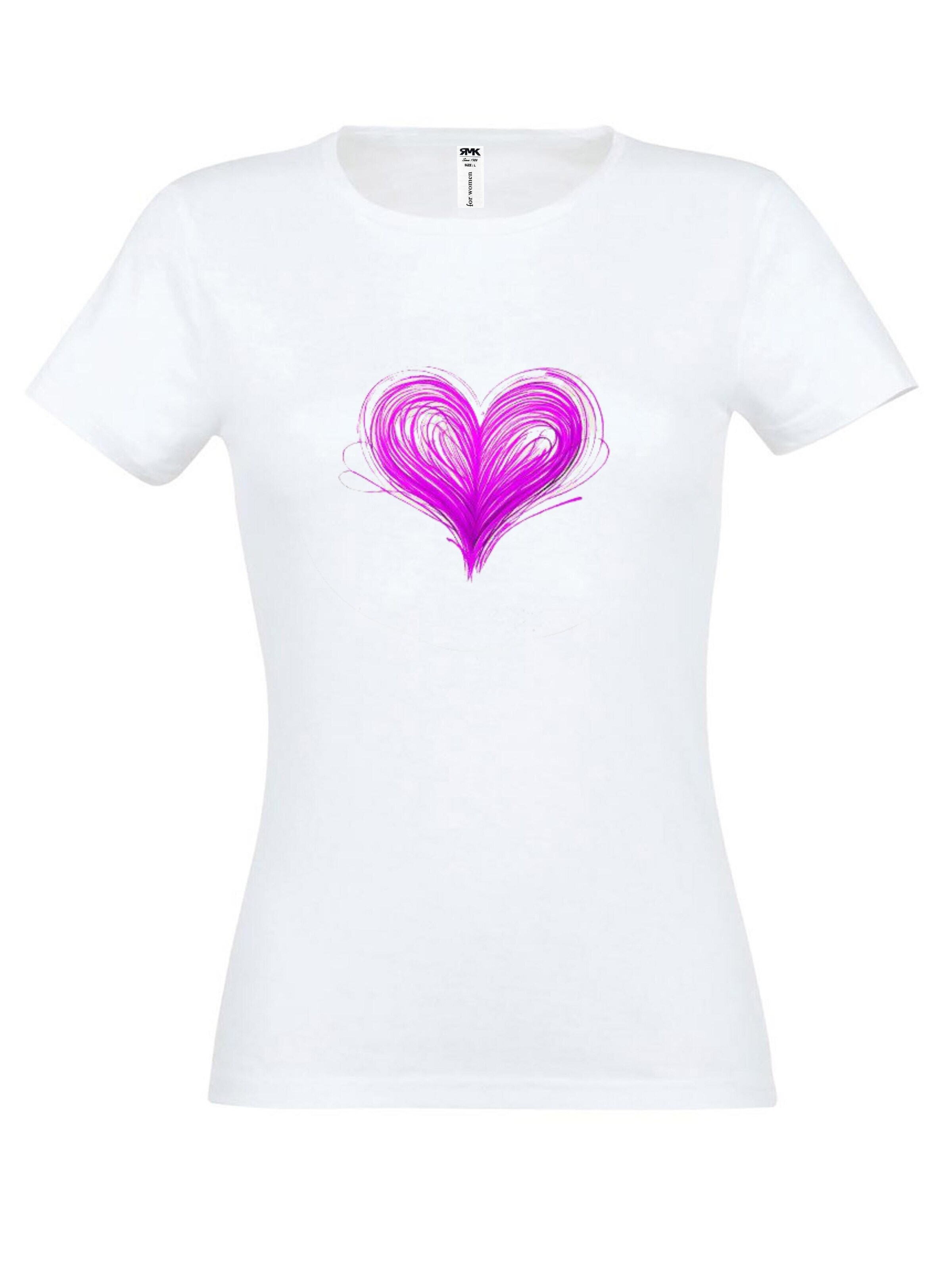RMK Shirt 'Basic Rundhals Herz' in White: front