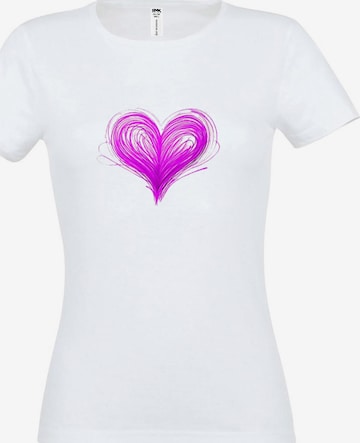 RMK Shirt 'Basic Rundhals Herz' in White: front