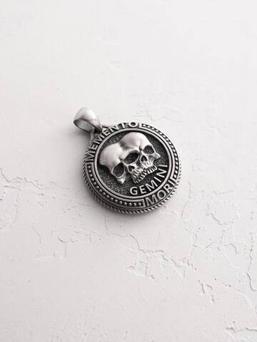 REYTEL Anhänger 'GEMINI. MEMENTO MORI'‌‌‌‌‌‌‌‌‌ in Silber: Vorderseite
