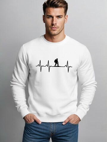 Neverless Sweatshirt 'Wanderer Herzschlag' in White