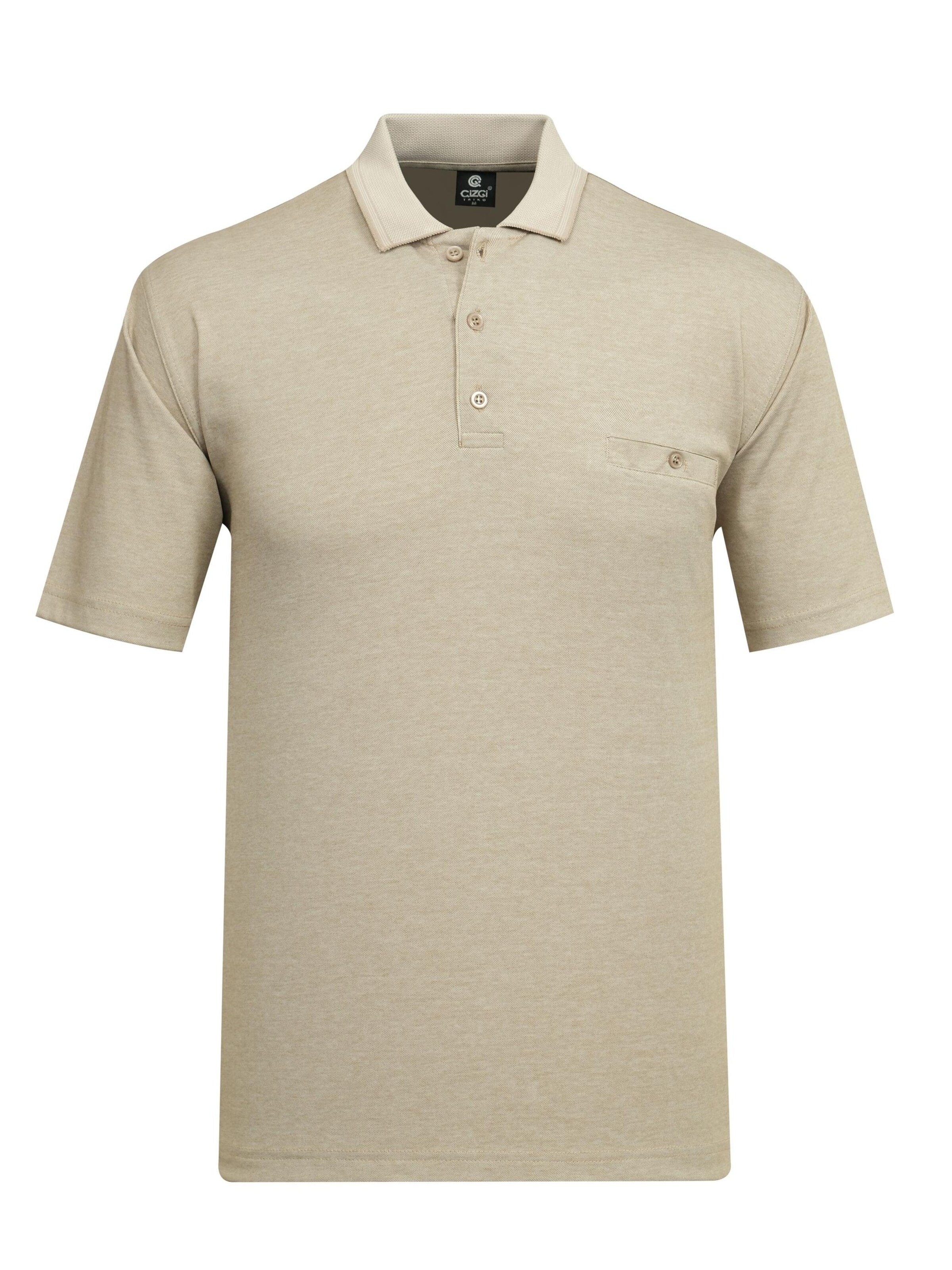 Cizgi Triko Shirt‌‌‌ in Beige: Vorderseite