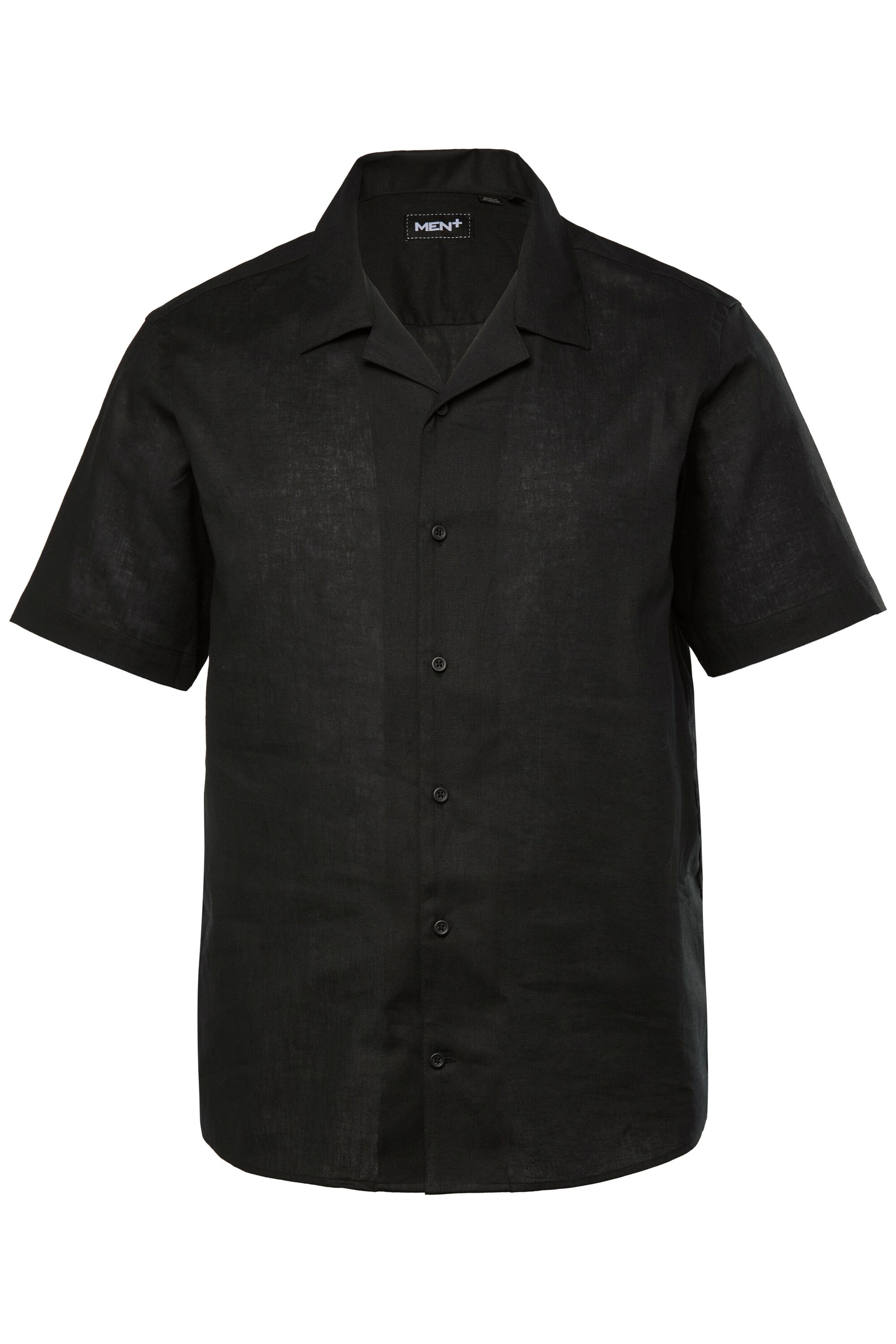 Men Plus Regular Fit Hemd in Schwarz: Vorderseite