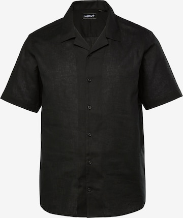 Men Plus Regular fit Overhemd in Zwart: voorkant