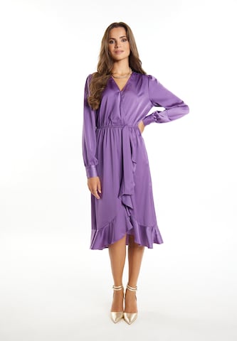 Robe de cocktail faina en violet : devant