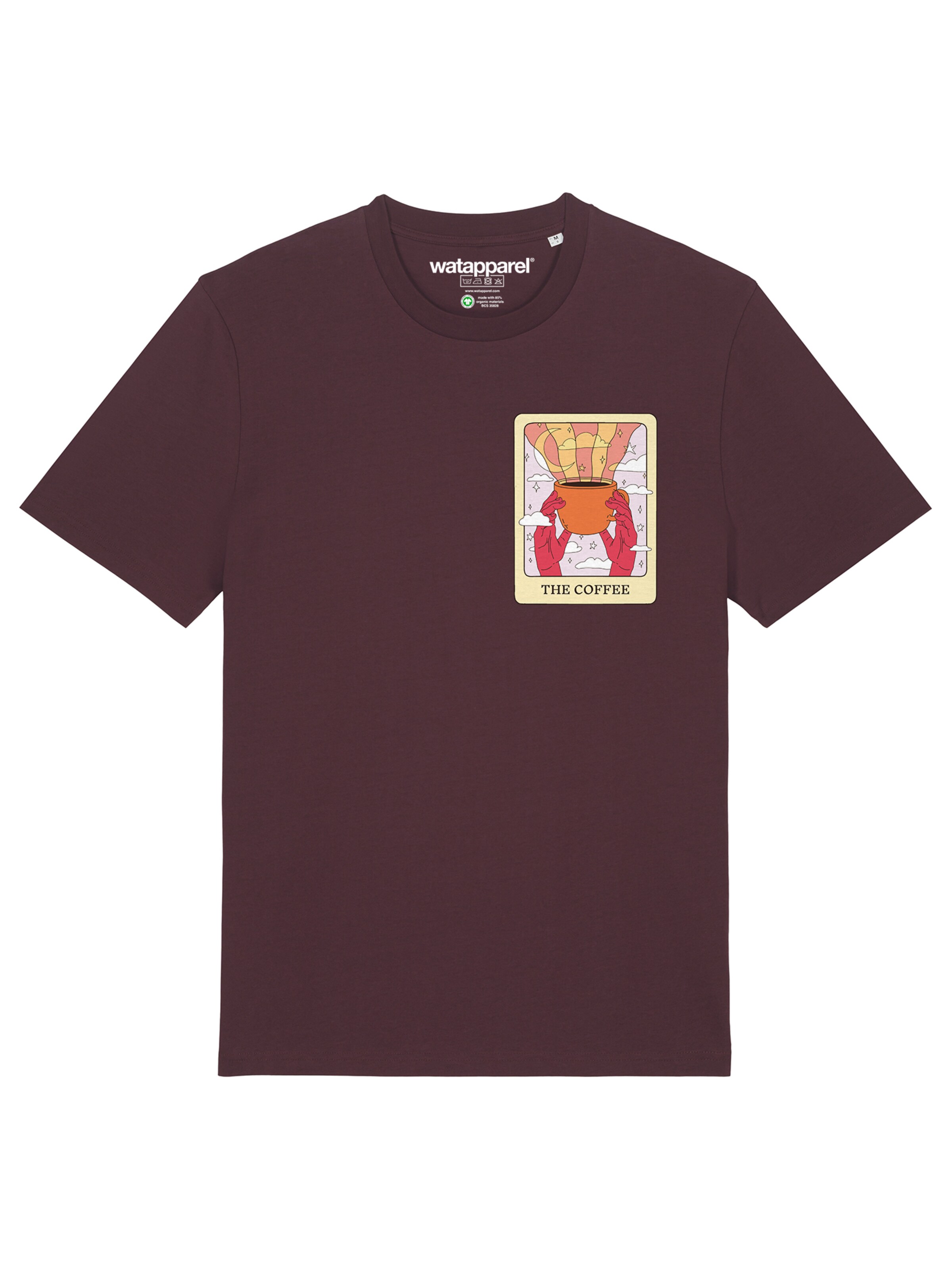 T-Shirt 'Tarot The Coffee' Watapparel en rouge : devant