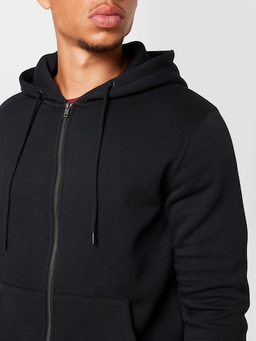 JACK & JONES Zip-Up Hoodie 'Star' in Black