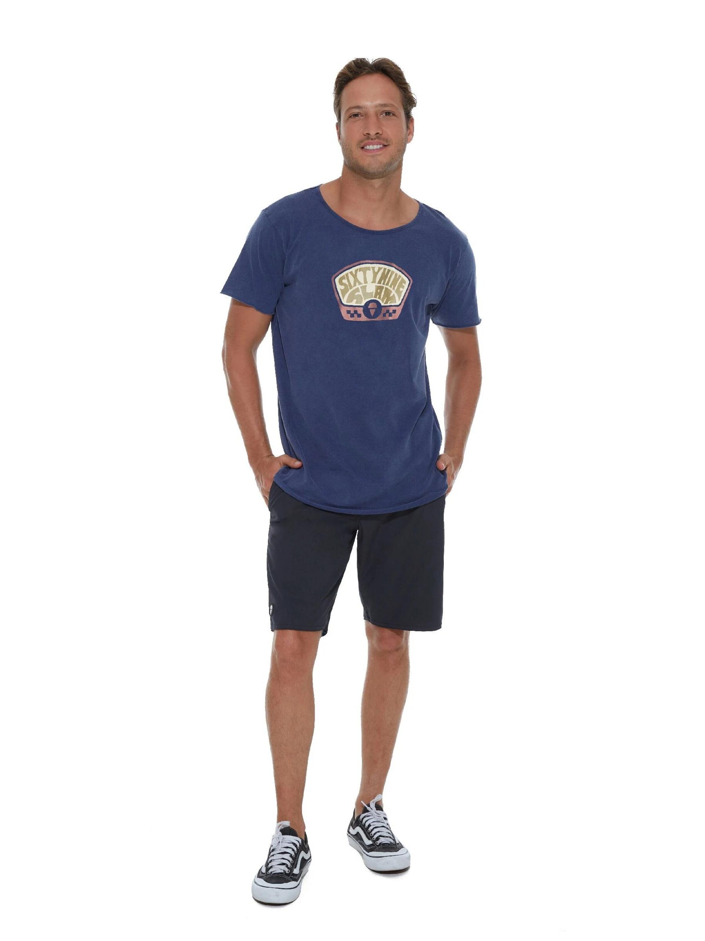 69Slam - Camiseta 'CAMISETA BOXY PLAY LOUD METER' en azul: frente