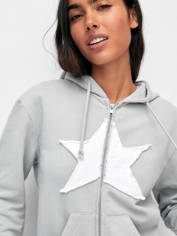 Pull&Bear Zip-Up Hoodie in Grey