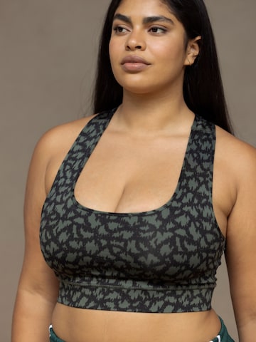 Hey Honey Bustier Sport-BH 'Racerback'‌‌‌‌ in Grün: Vorderseite