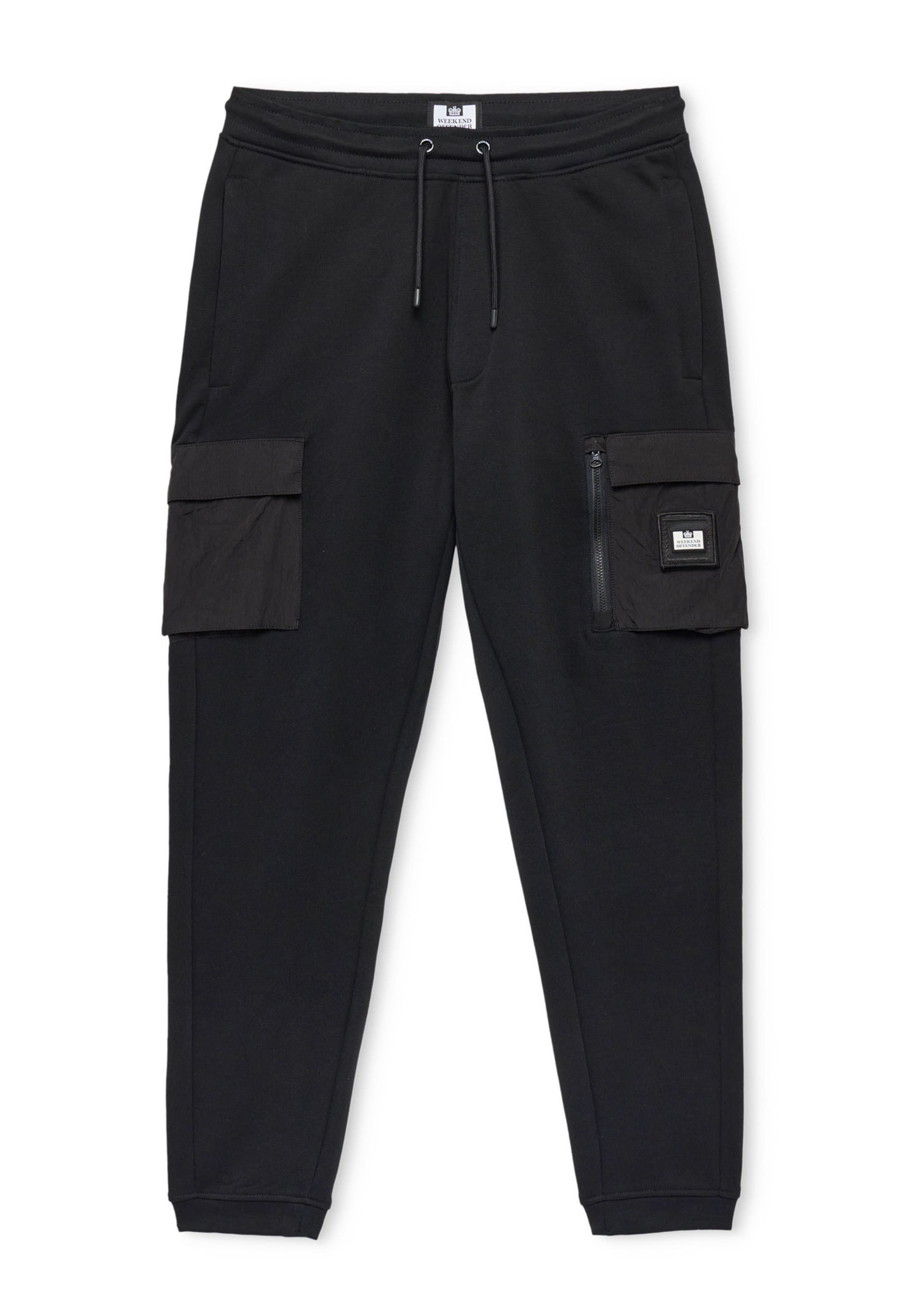 Weekend Offender Tapered Cargo trousers 'Lippi' in Black: front