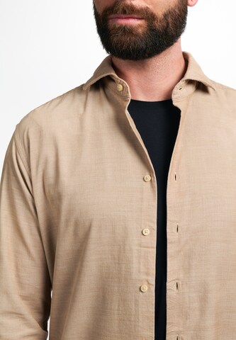 ETERNA Regular fit Button Up Shirt in Beige