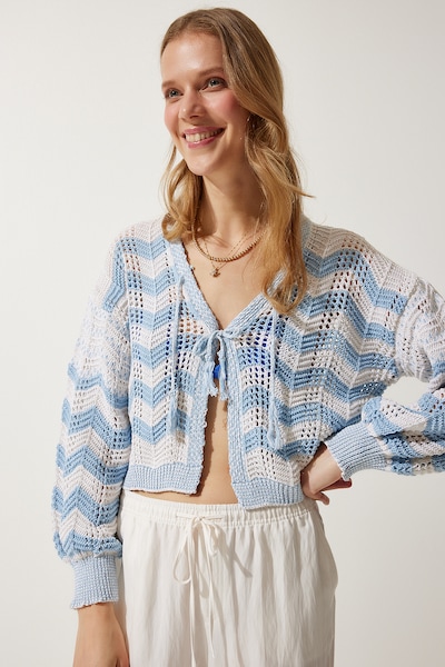 pasztellkék / fehér Happiness İstanbul Kardigán, Termék nézet