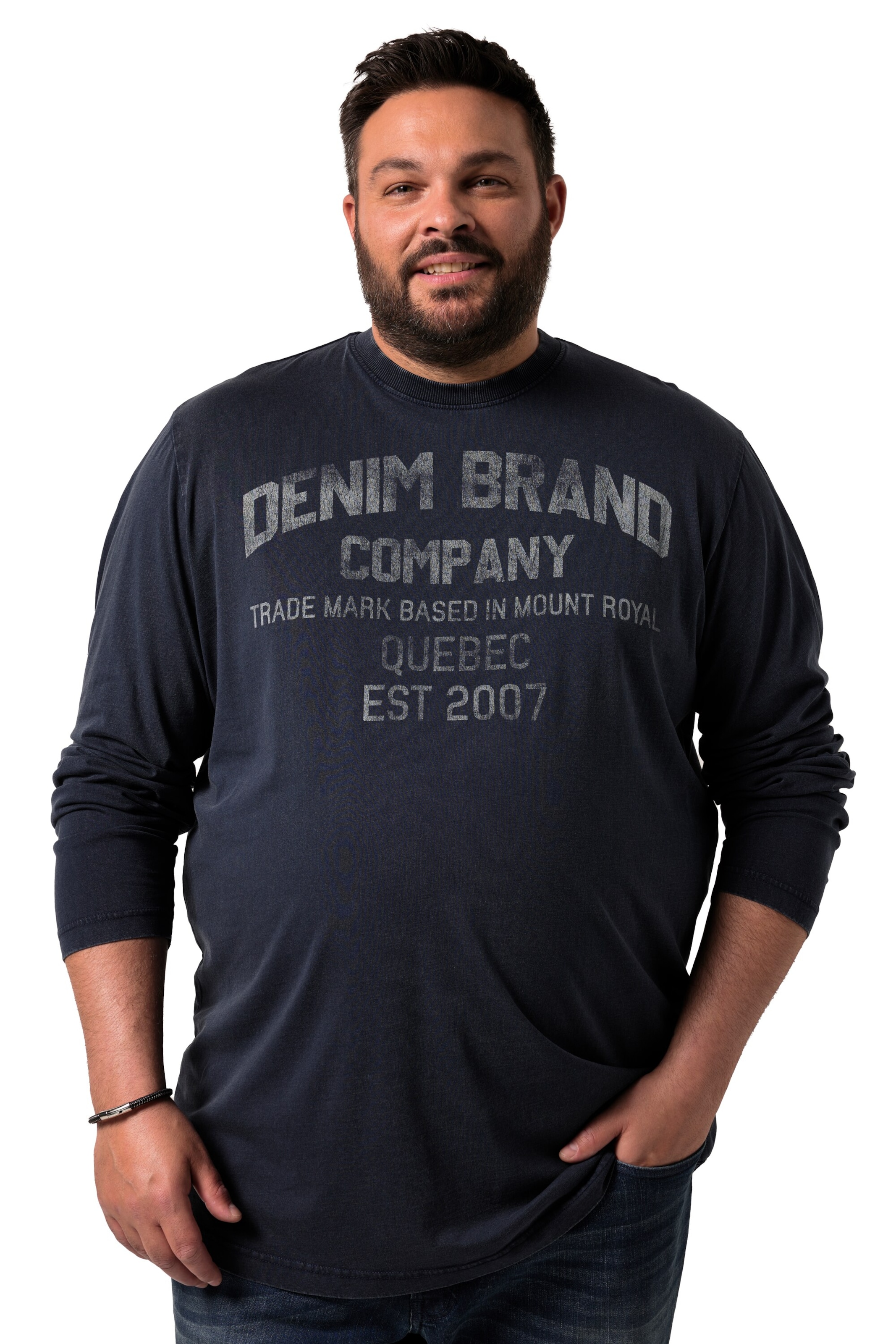 Men Plus Shirt in Blue: front