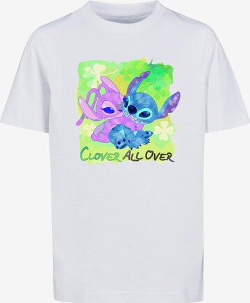 ABSOLUTE CULT Shirt 'Lilo and Stitch - St Patrick's Day' in White: front