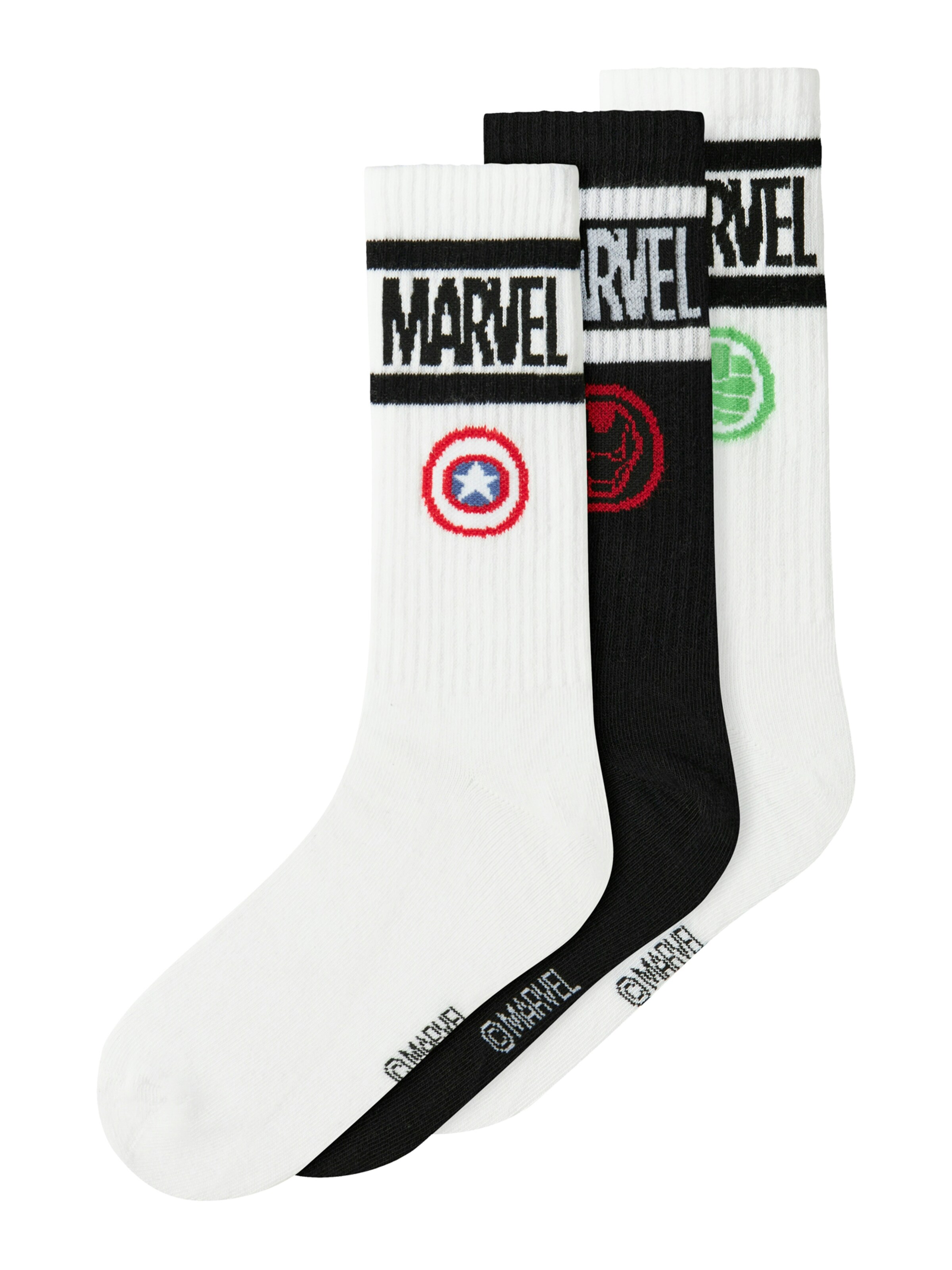 Chaussettes 'NKMANLO MARVEL' NAME IT en noir : devant