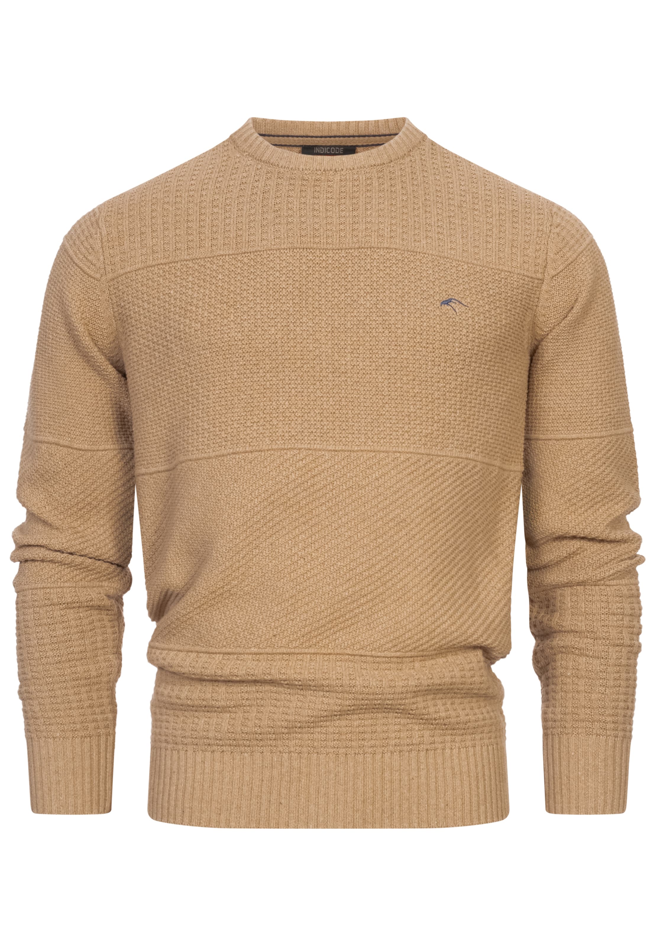 INDICODE JEANS Pullover ' Justice ' in Beige: Vorderseite