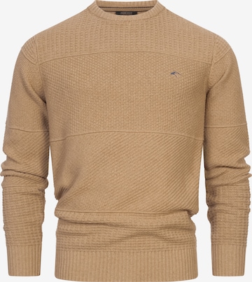 INDICODE JEANS Pullover ' Justice ' in Beige: Vorderseite