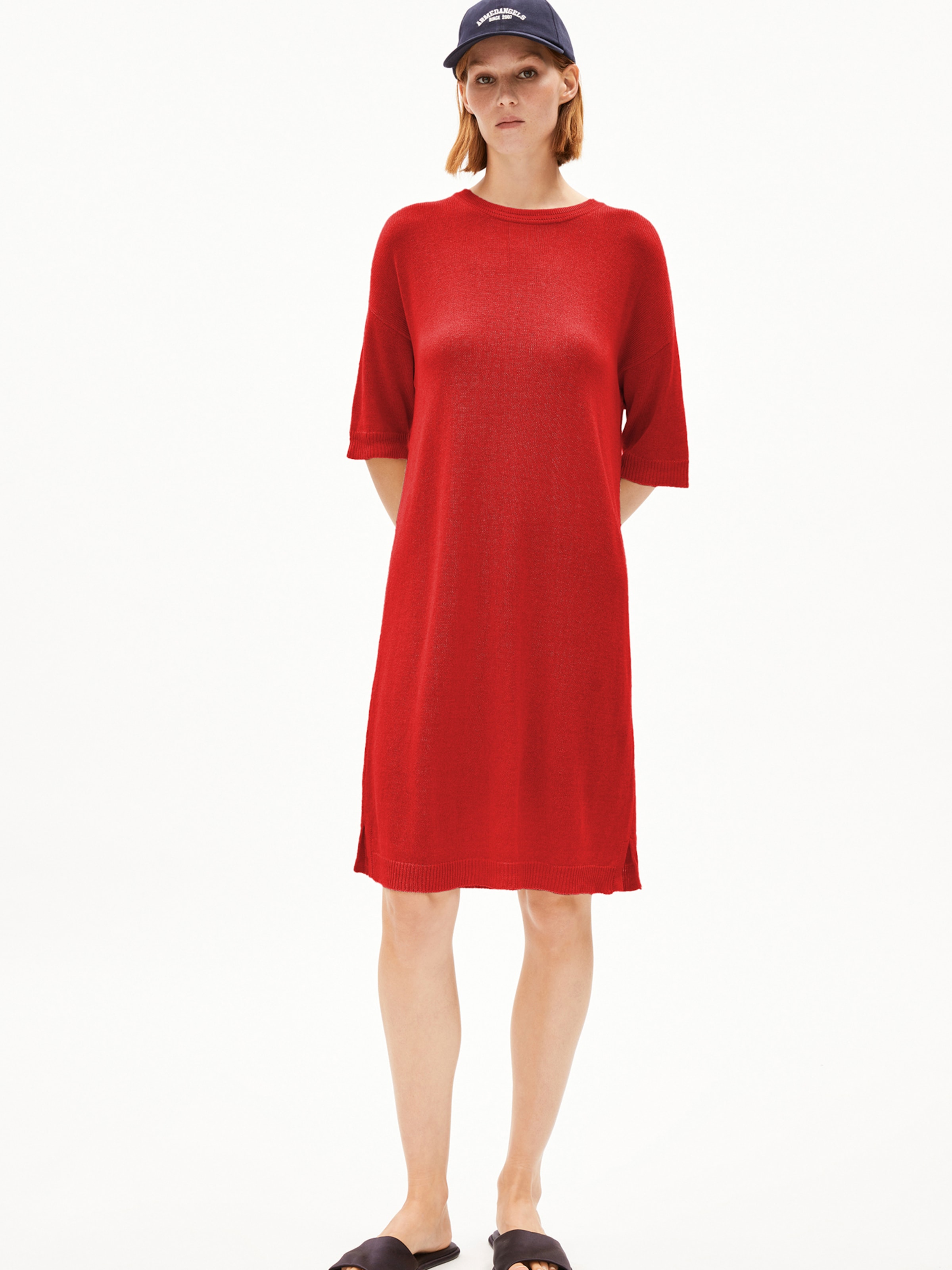 ARMEDANGELS Gebreide jurk in Oranje: voorkant