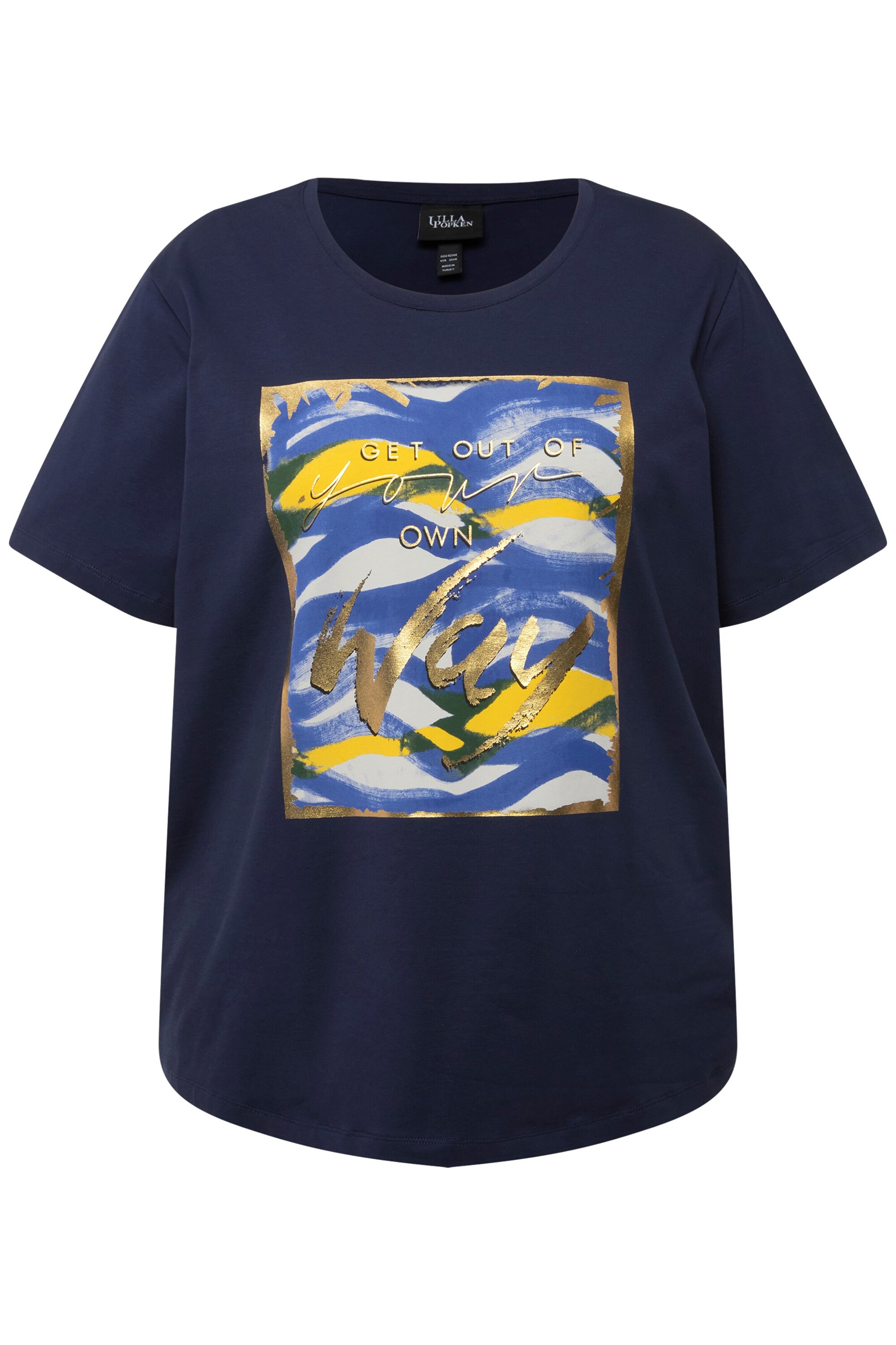 T-shirt Ulla Popken en bleu : devant