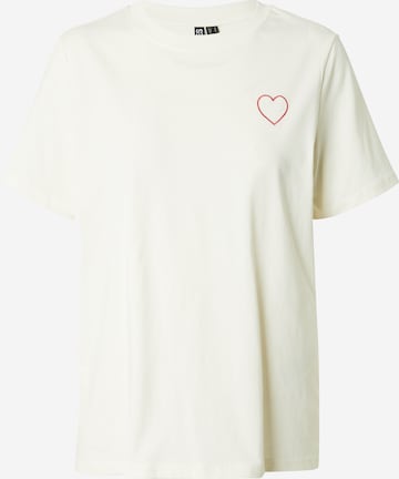 PIECES T-shirt 'RIA' i vit: framsida