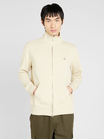 GANT Sweatvest in Beige: voorkant