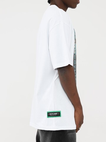 Koyumi Shirt 'Oversize Race For Ever DTG Print T-Shirt – Heavy Cotton' in White