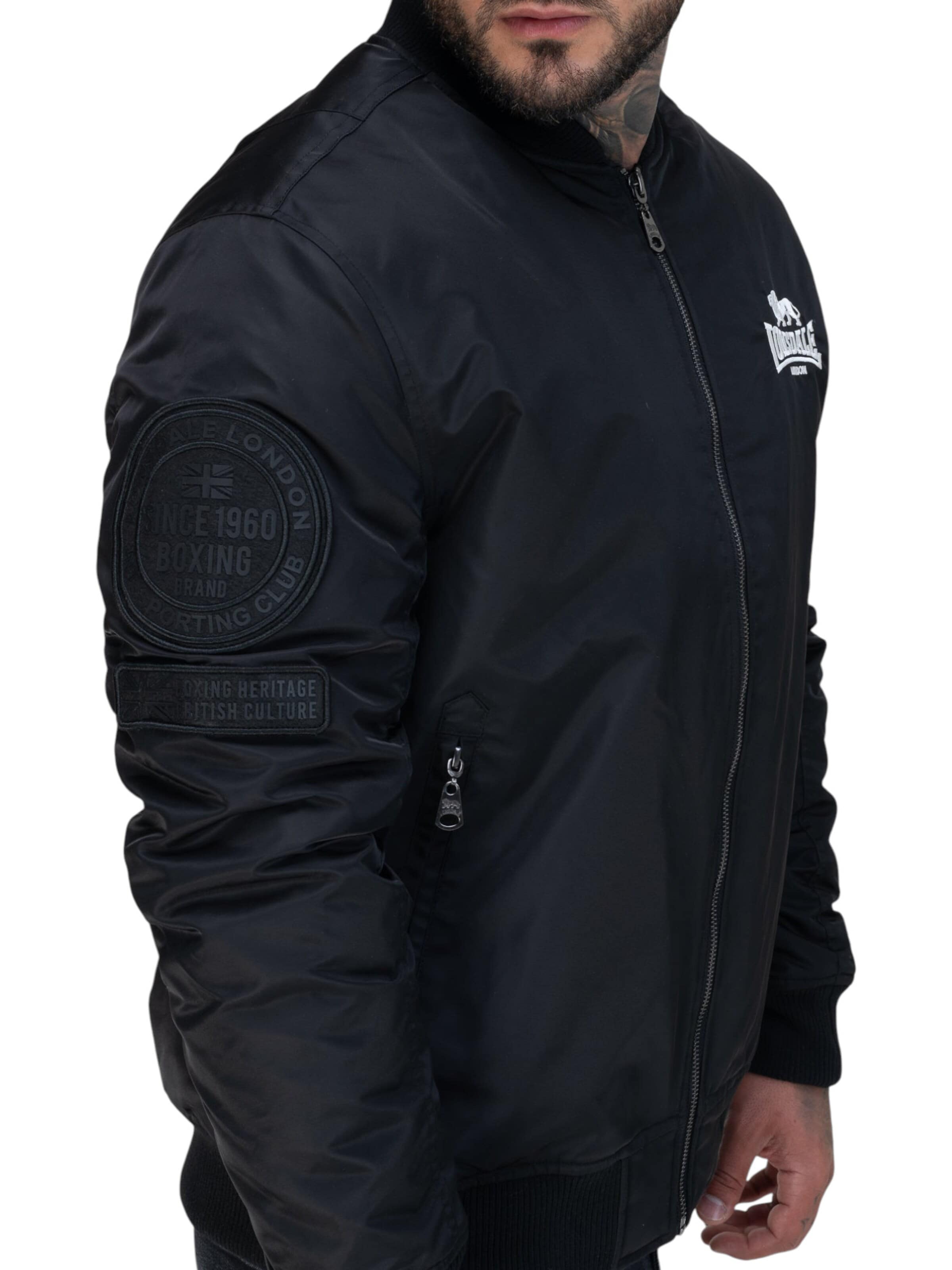 Lonsdale London Φθινοπωρινό και ανοιξιάτικο μπουφάν 'Ludford' σε μαύρο