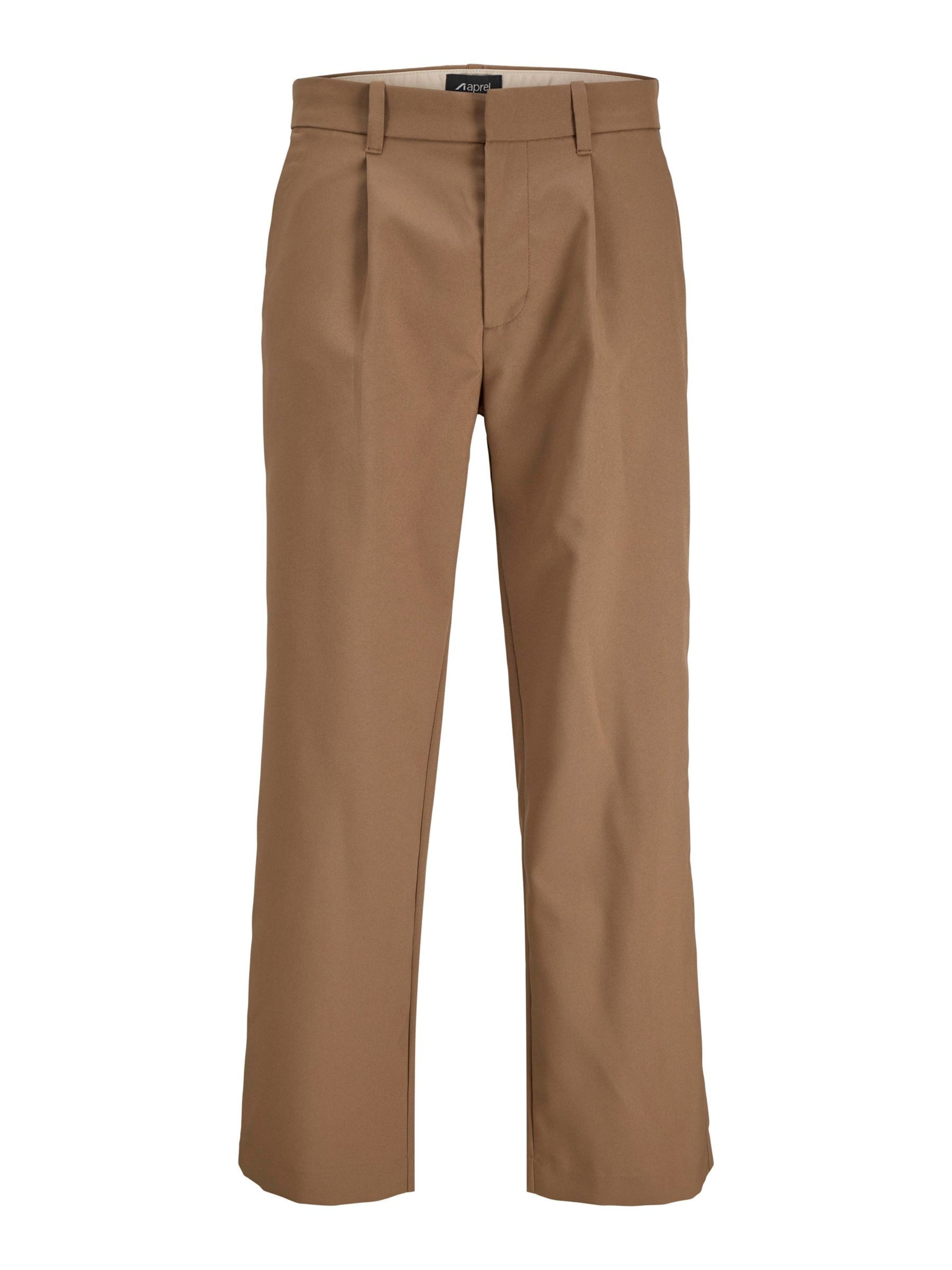 Wide leg Pantaloni chino di aprel in marrone: frontale