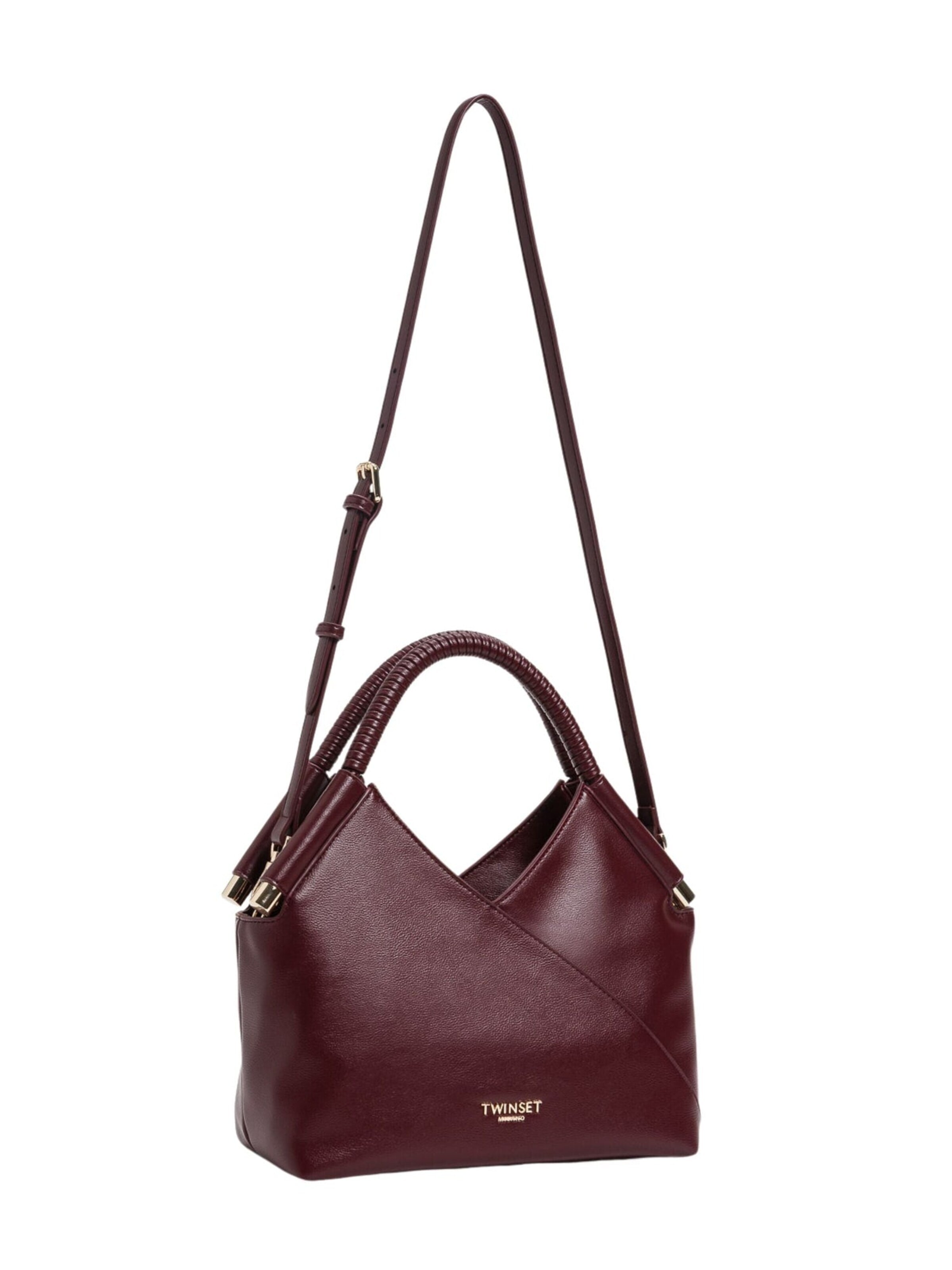 Borsa a tracolla 'Medium velvet shoulder bag' di Twinset in rosso: frontale
