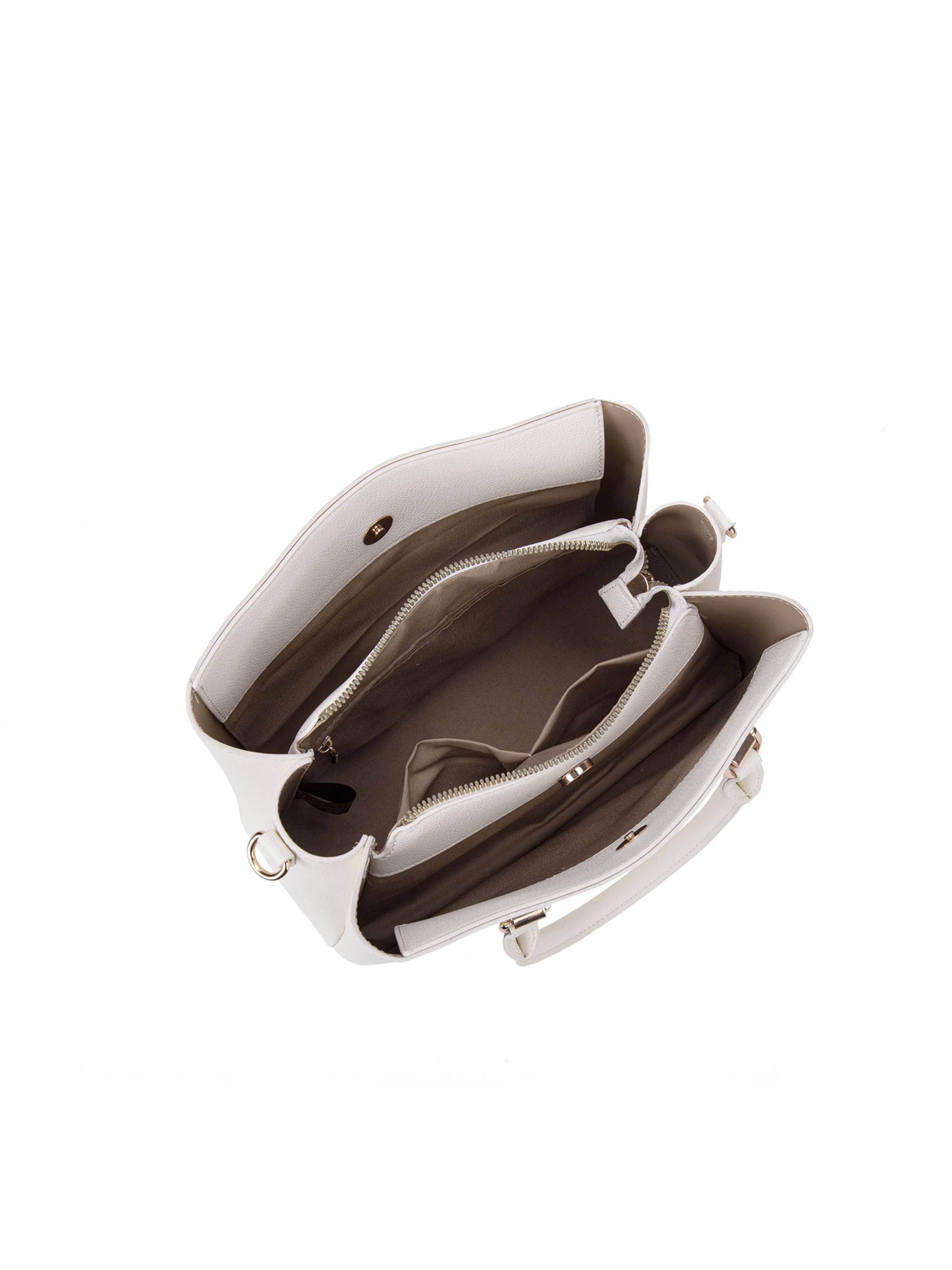Borsa a mano 'Borsa a Mano Vegan Leather Diana & Co Firenze - Zip e Tracolla Rimovibile' di Diana&Co. in bianco