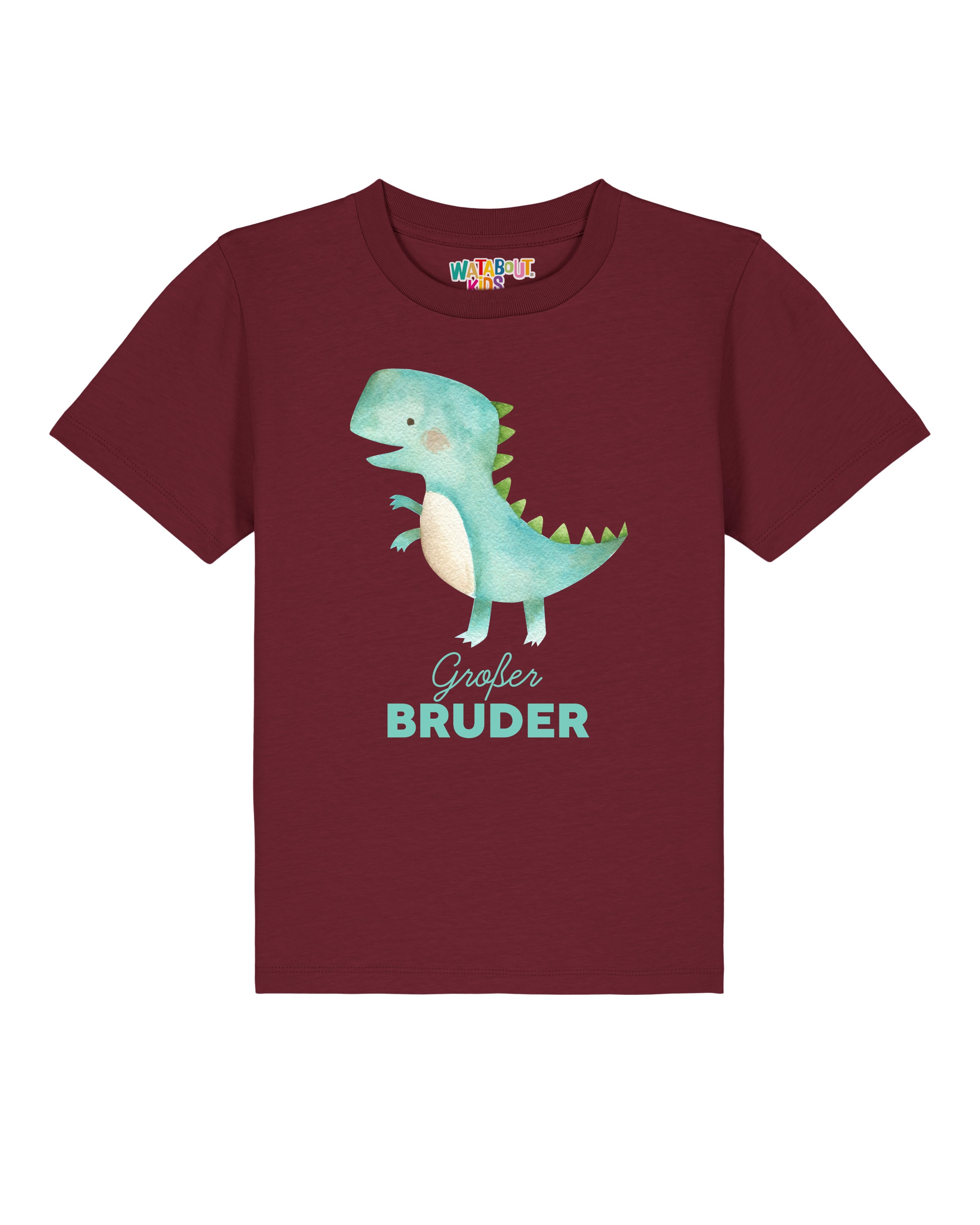 watabout.kids Shirt 'Dinosaurier 03 Großer Bruder' in Rood: voorkant