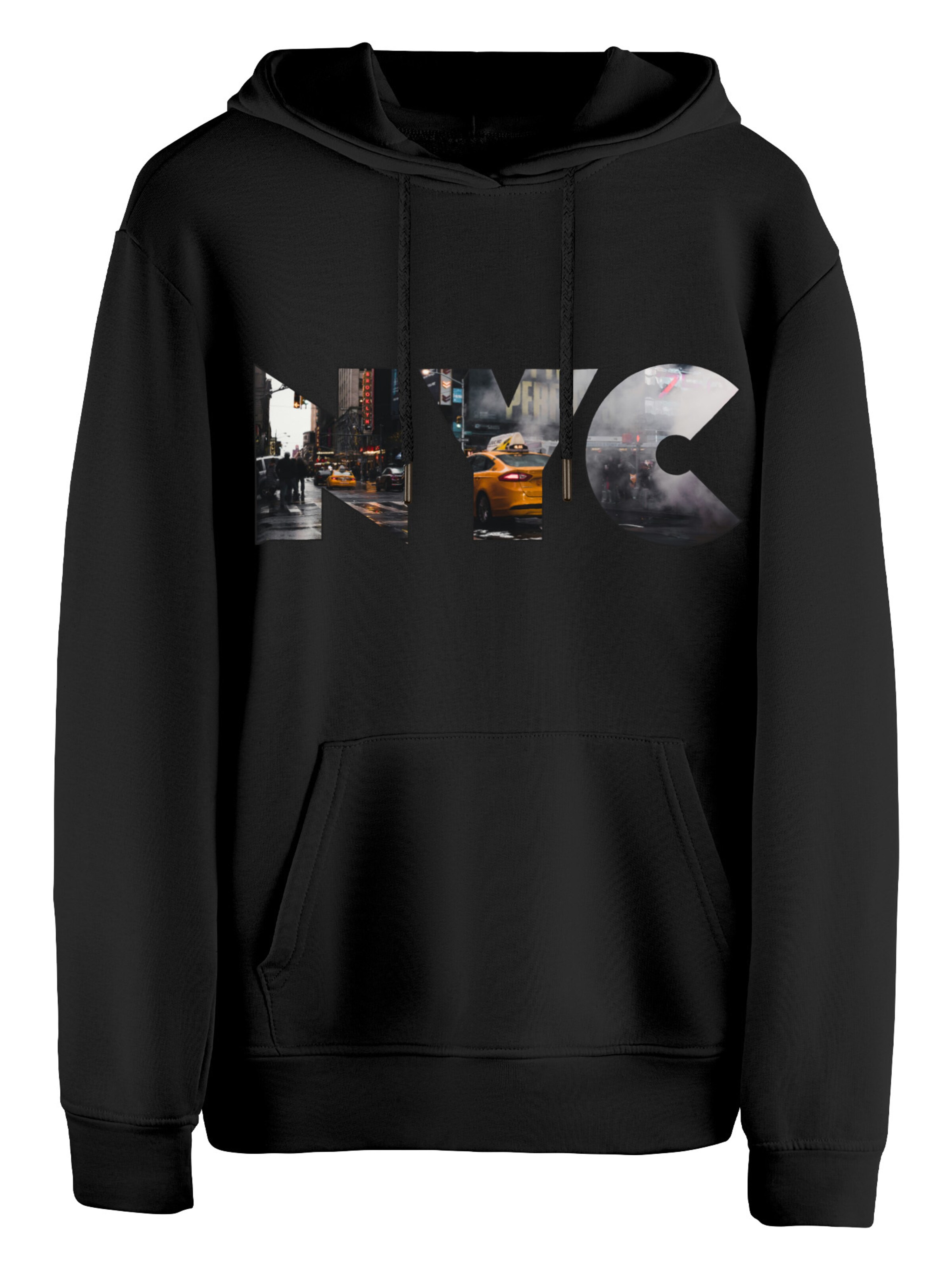 Felpa 'Skyline New York - Weltenbummler' di Cotton Prime in nero: frontale