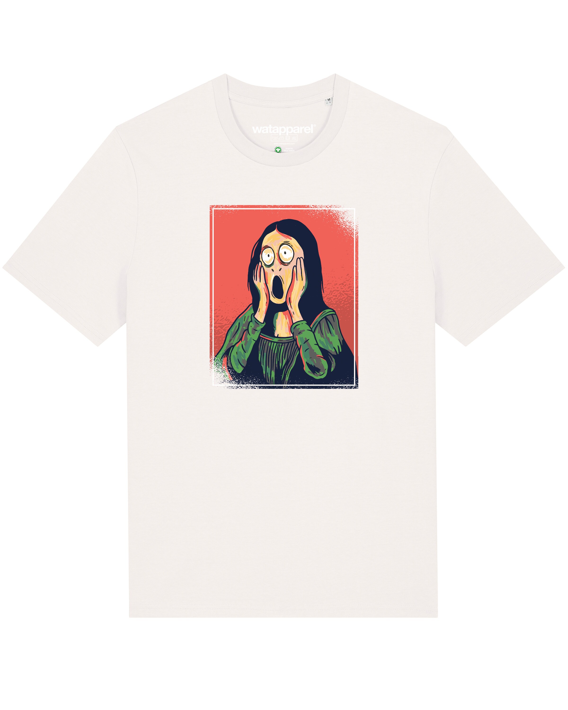 Watapparel T-Shirt ' Mona Lisa Scream ' in Weiß: Vorderseite